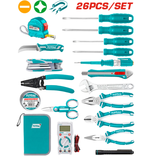 طقم عدة يدوي شنطة قماش 26PCS/SET توتال 