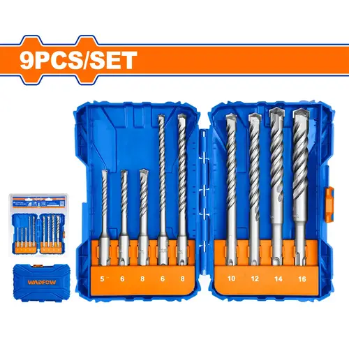 9 Pcs SDS Plus hammer drill bits set