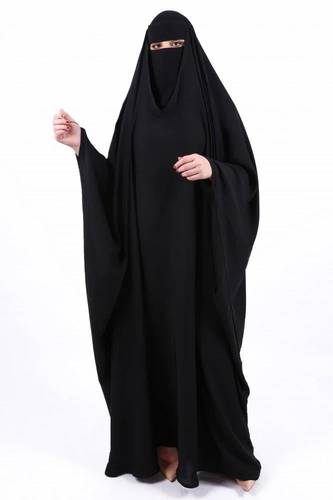 عبايه بشت اصبع رأس ساده مسكر