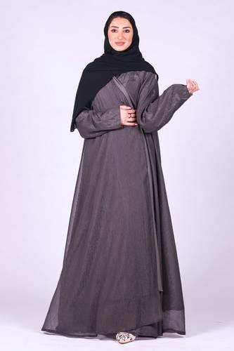 عبايه كلوش لمعه رصاصي