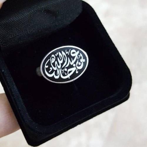 خواتم رجالي - اسود فضه عيار 925 للرجال - ساده الون اسود