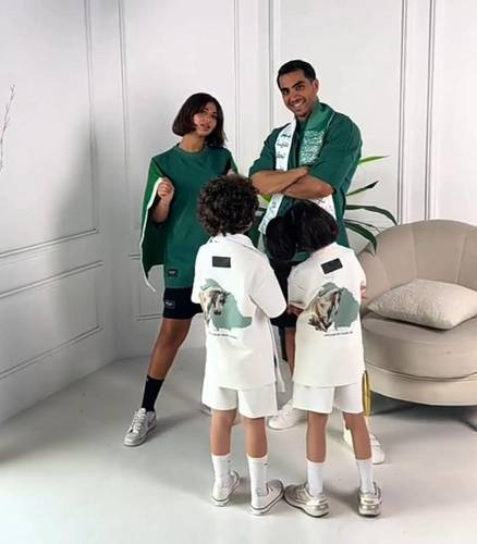 طقم اليوم الوطني السعودي تشرت مع شورت