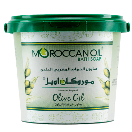 صابون الحمام المغربي البلدي بزيت الزيتون من موروكان اويل -850غ