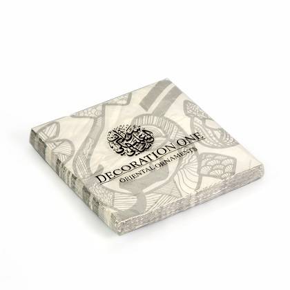 20pc Doodling Silver Paper Napkin (33x33x3 PLY)
