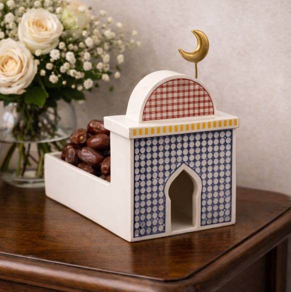 COLOURED MASARRAH MOSQUE - MEDIUM -  WITH PLATE