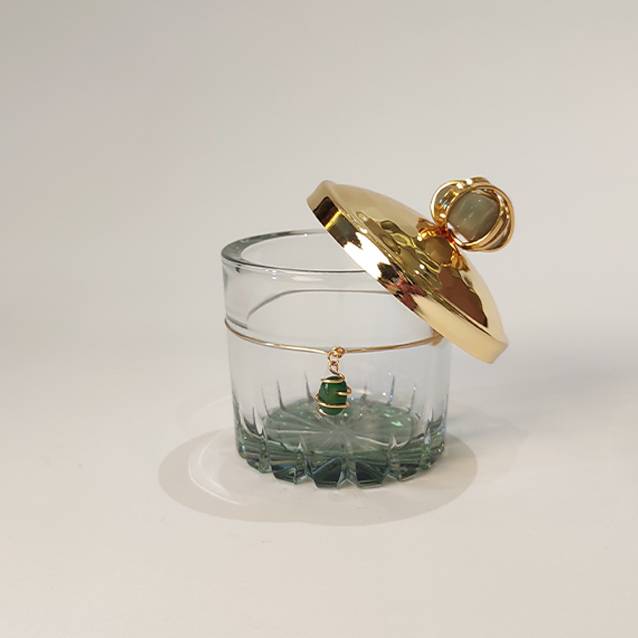 GOLD SUGARY JAR JADE GREEN
