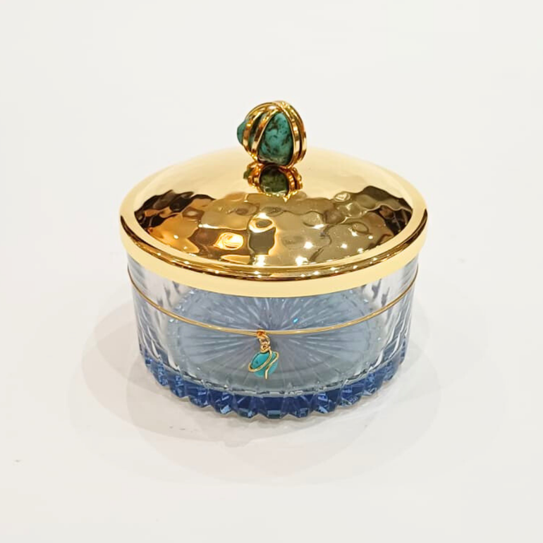 Flat Jar Tmreya S. Gold/Turquoise