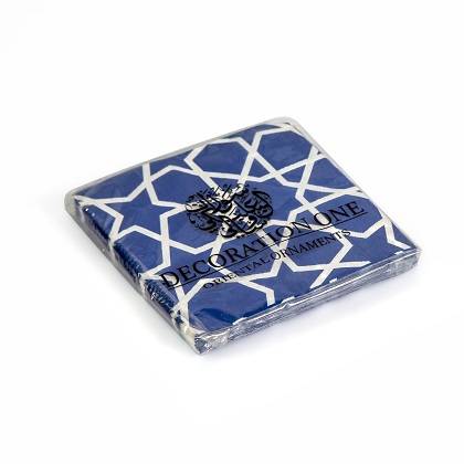 20pc Geometric Navy Blue Paper Napkin (25x25x2 PLY)