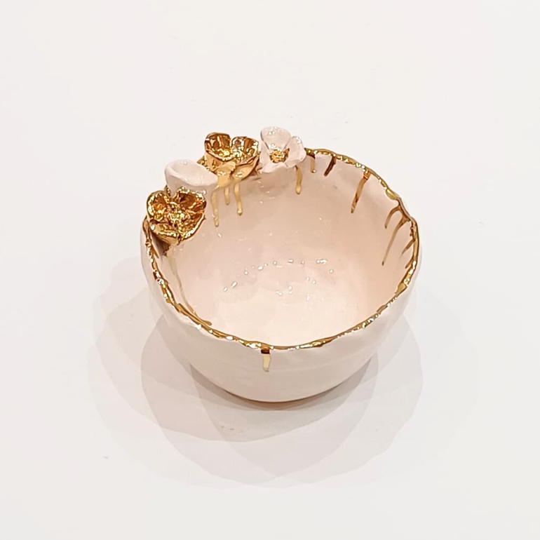 SLB 'White Cherry Blossom' Ceramic Bowl S.