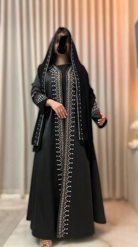 عباية تطريز عسيري بالخيوط وشك يدوي 