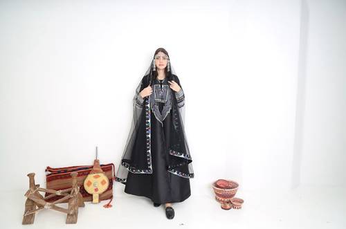 كولكشن  يوم التأسيس /عباية  تفتة إيطالي أسود 