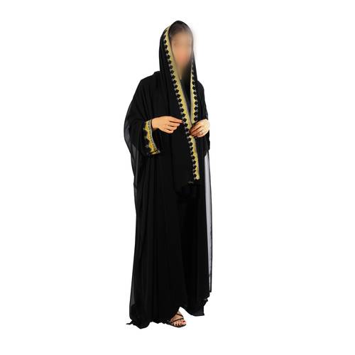 عباية قطعتين كريب اسود