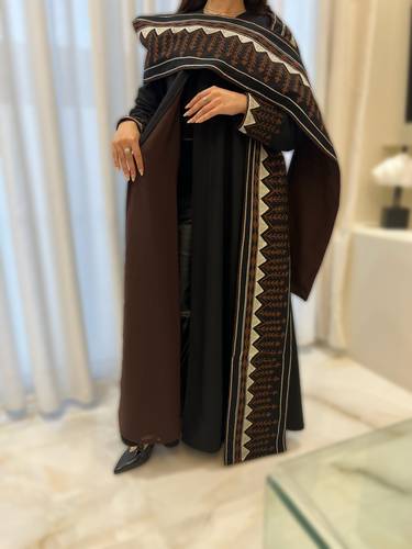 عباية قماش جوخ خفيف أسود