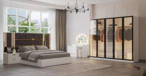 غرفة نوم رئيسية سكوريت وايت - أبيض - 5 قطع