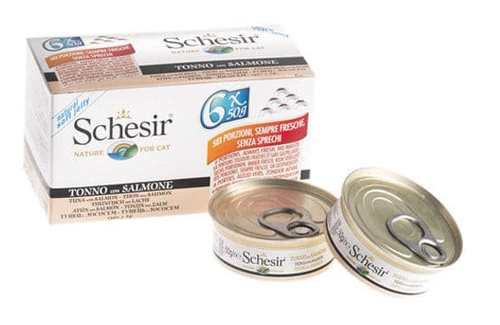 شيزر طعام رطب للقطط معلبات متعددة تونة وسلمون 6*50غ