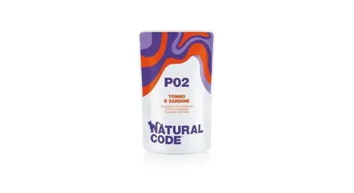 ناتشورال كود P02 اظرف طعام رطب للقطط بنكهة التونة والساردين 70غ