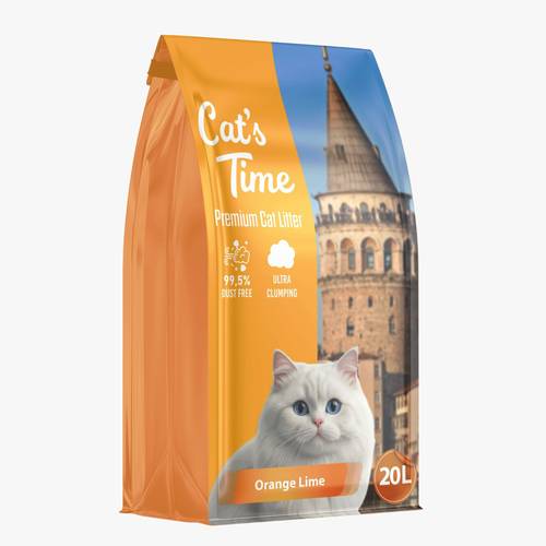 رمل قطط Cats Time 20L برائحة البرتقال والليمون المنعش