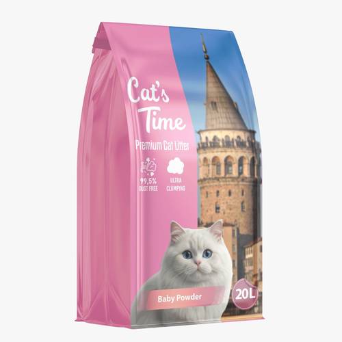 رمل قطط Cats Time 20L برائحة بيبي باودر