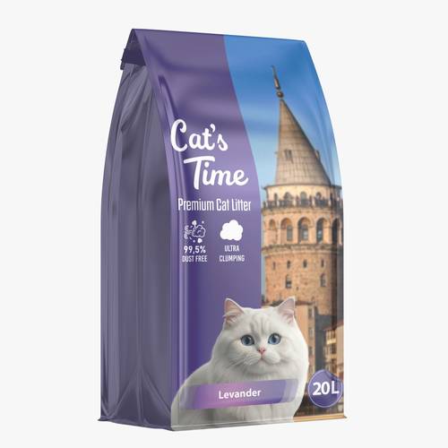 رمل قطط Cats Time 20L برائحة اللافندر
