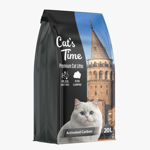 رمل قطط Cats Time 20L برائحة الكاربون 