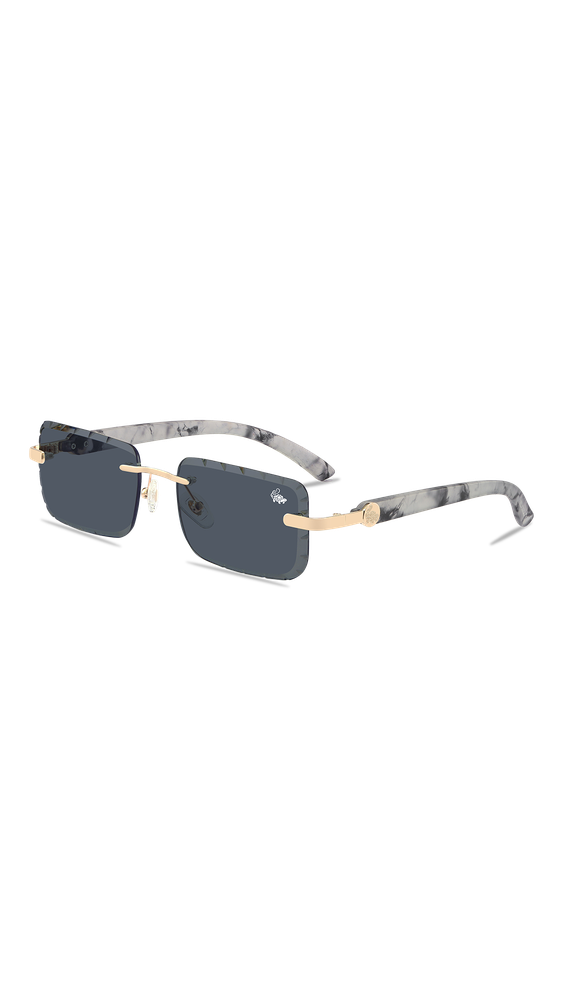Diamond Cut Hampton White Marble | Black