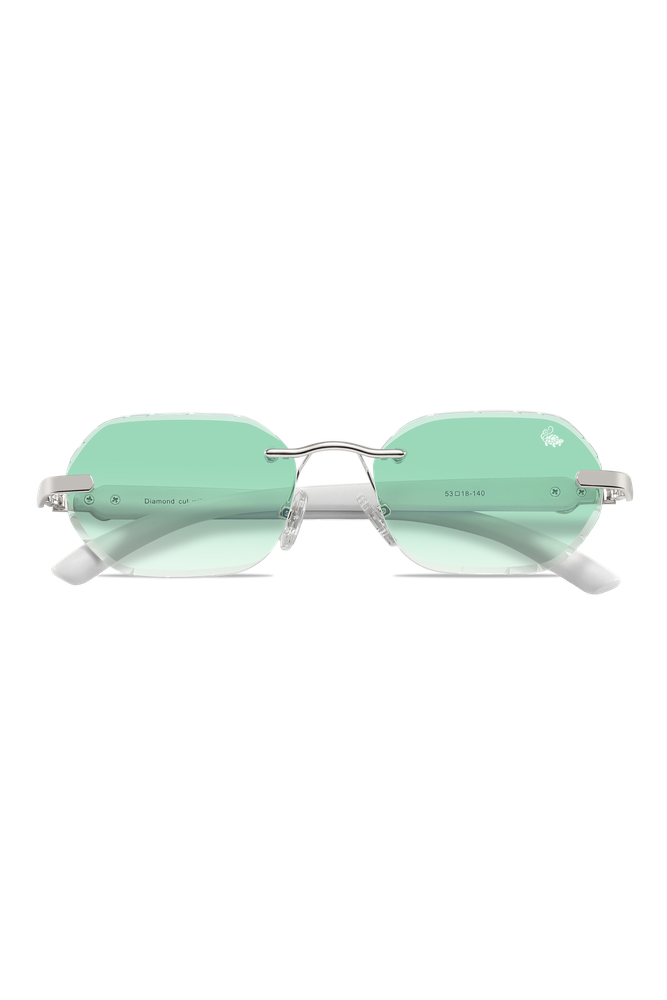 Diamond Cut Willow White Green | Silver