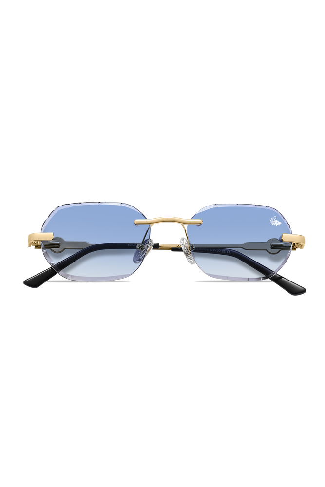Diamond Cut Willow Blue | Gold
