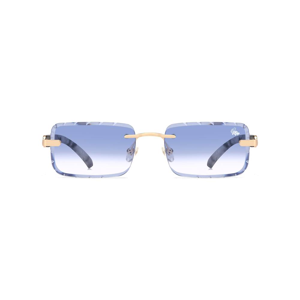 Diamond Cut Hampton White Marble | Blue