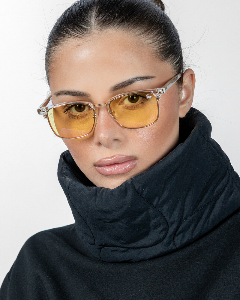Clubmaster Transparent | Yellow Anti Blue