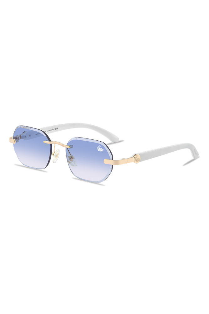 Diamond Cut Willow White Blue | Gold
