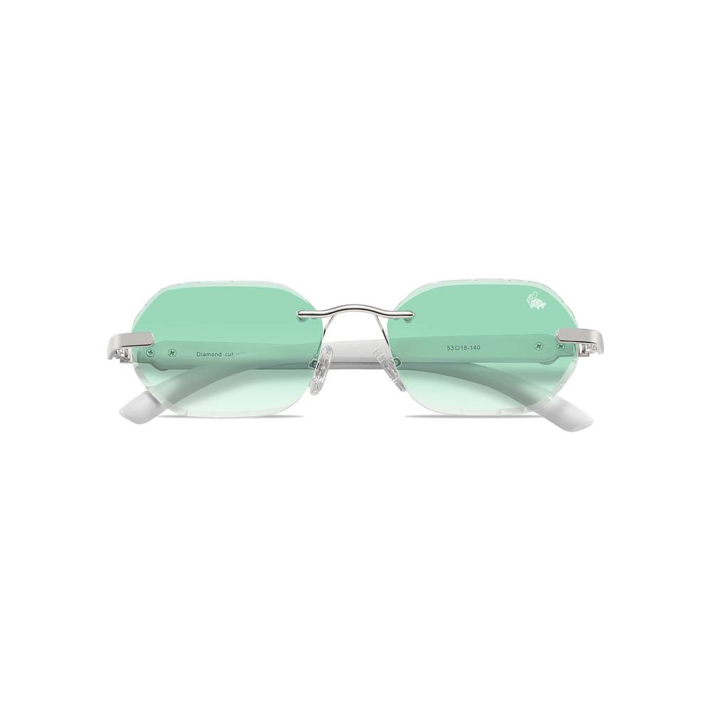 Diamond Cut Willow White Green | Silver