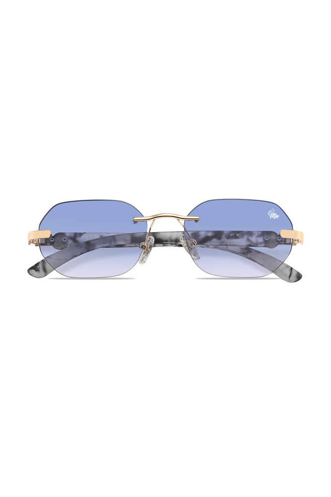 Willow White Marble Gold | Blue