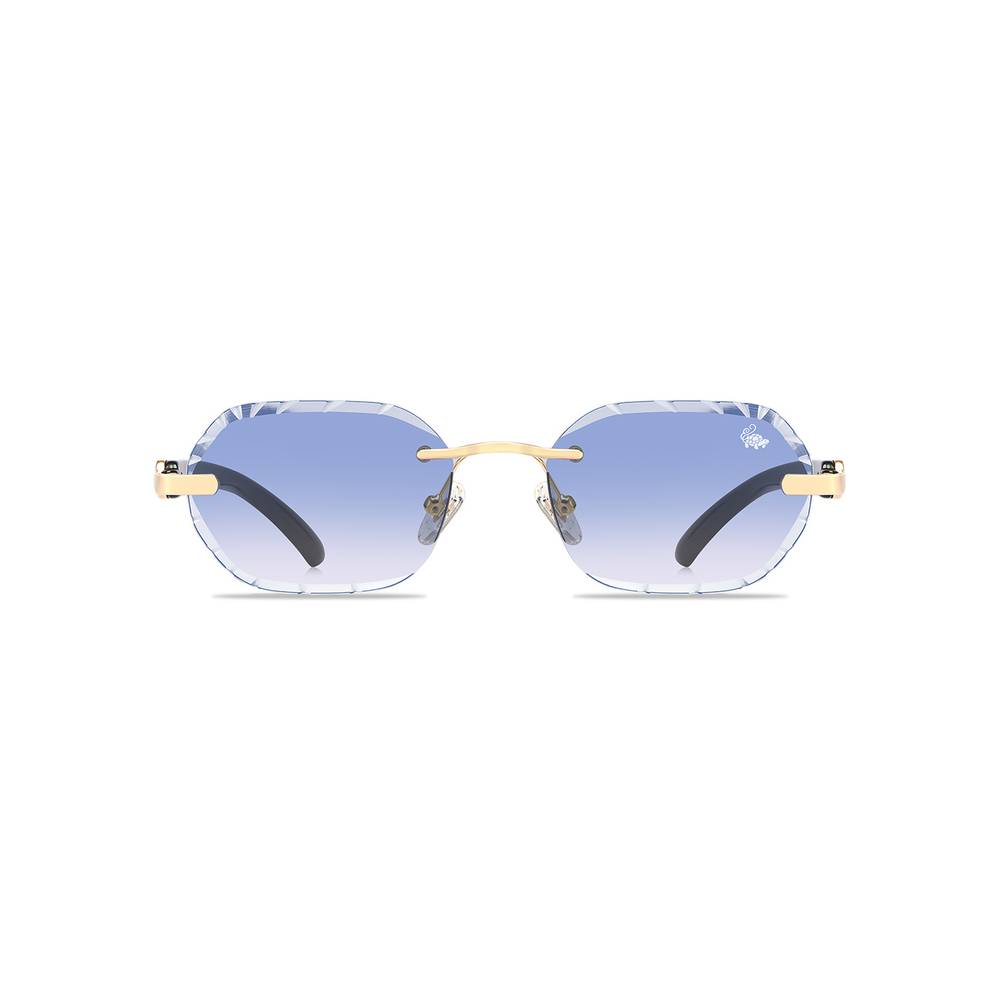 Diamond Cut Willow White Blue | Gold