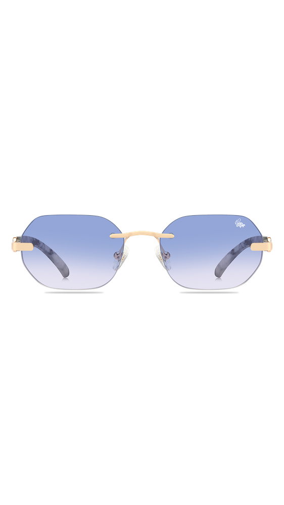 Willow White Marble Gold | Blue