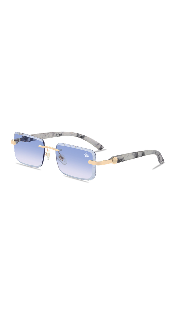 Diamond Cut Hampton White Marble | Blue