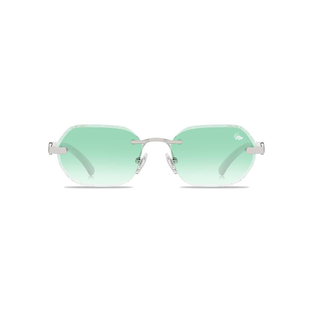 Diamond Cut Willow White Green | Silver