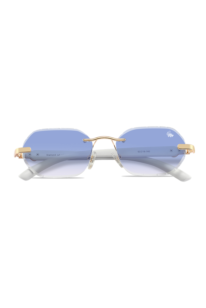Diamond Cut Willow White Blue | Gold