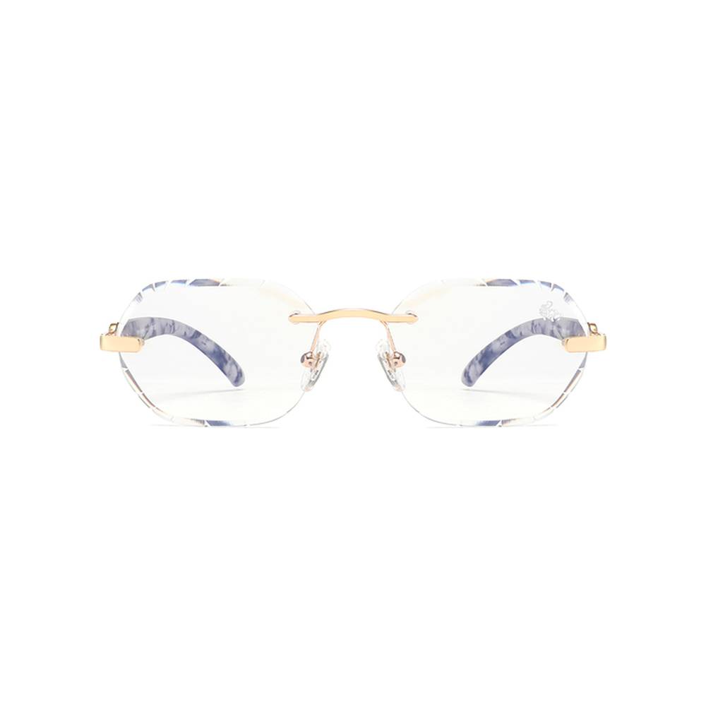 Diamond Cut Willow Anti Blue White Marble | Gold