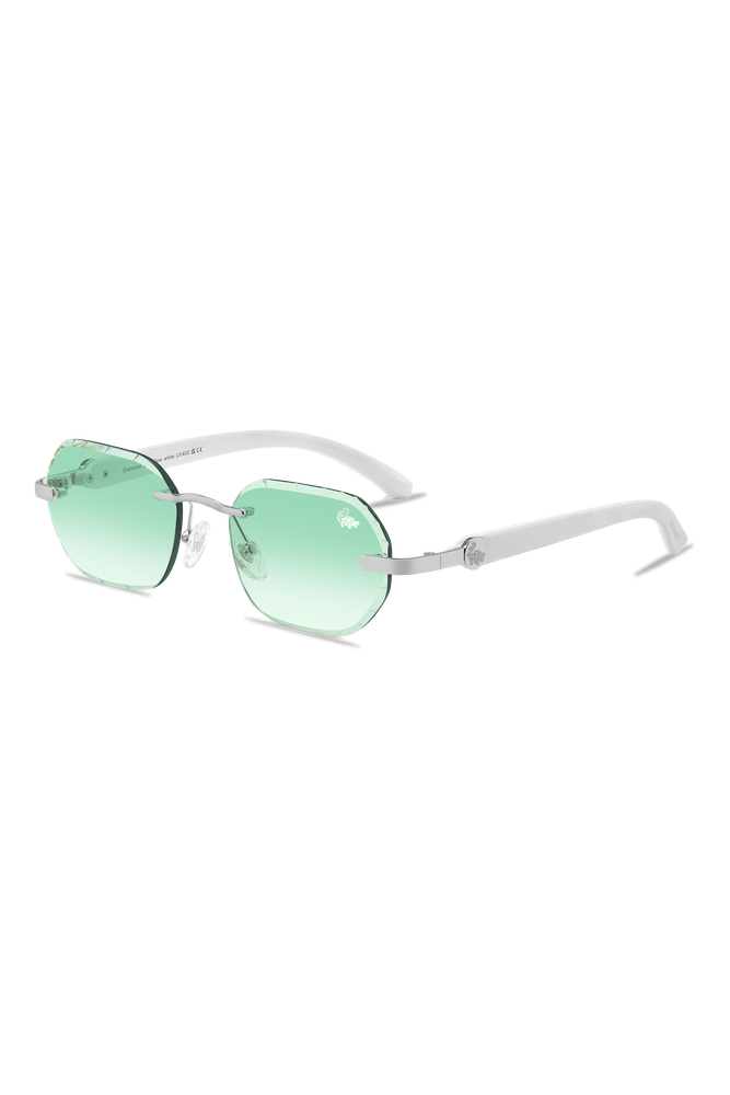 Diamond Cut Willow White Green | Silver