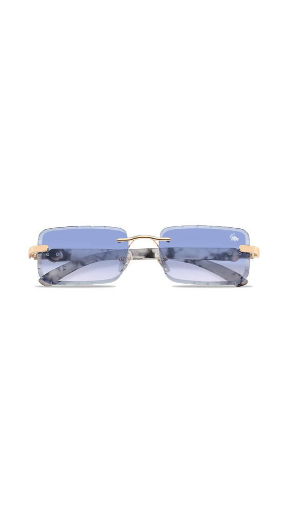 Diamond Cut Hampton White Marble | Blue