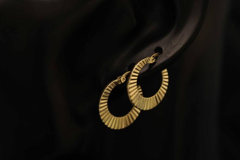 حلق ذهب صافي عيار18 وزن 2