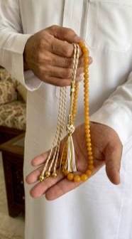  مسباح بكلايت فاخر  اصفر مع كركوشة تفصال خاص – 99 حبة – حجم صغير