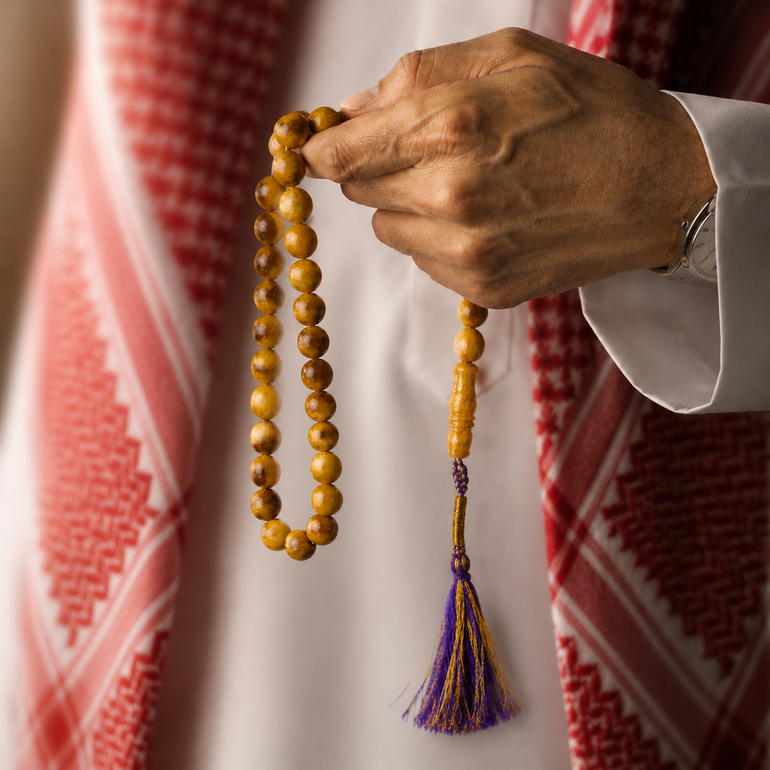 مسباح معجون كهرمان فواح معرق ملكي طبيعي - كركوشة تفصال