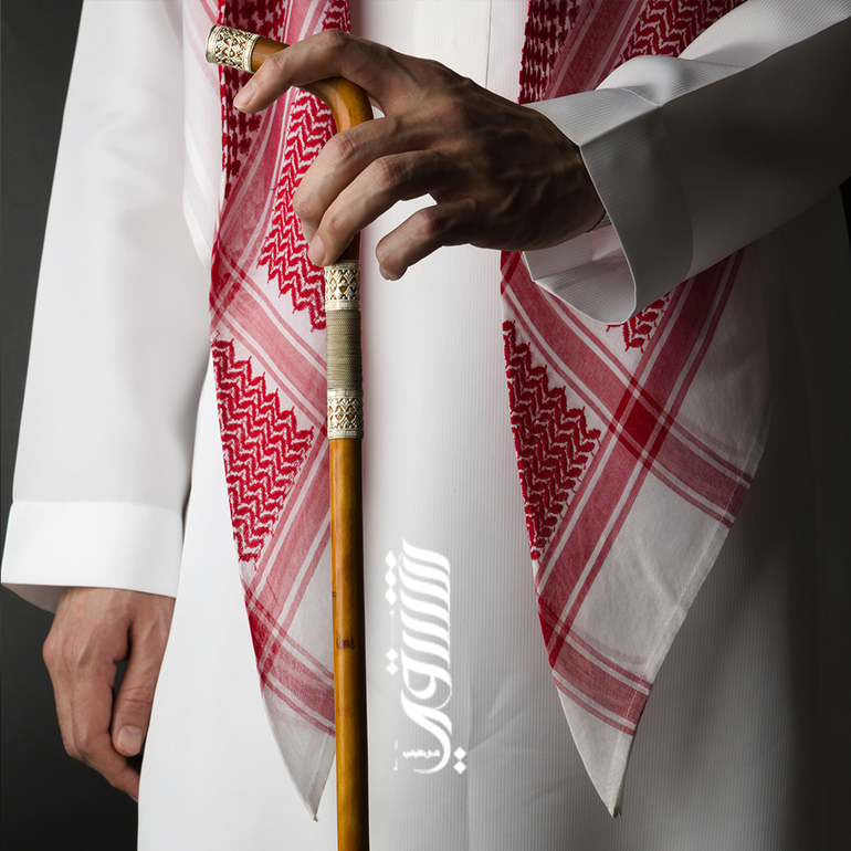 عصا عتم مطعمة فضة 