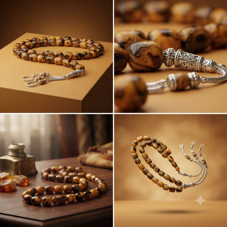 مسباح بكلايت منقاوي معرق اسود كركوشة 33 خرزة