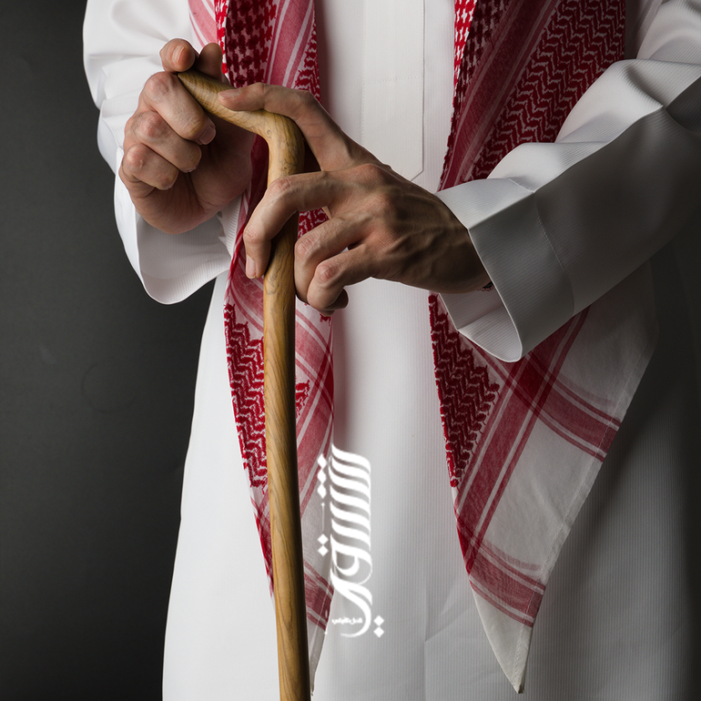 عصا عتم ساده مقبض خشب طبيعي