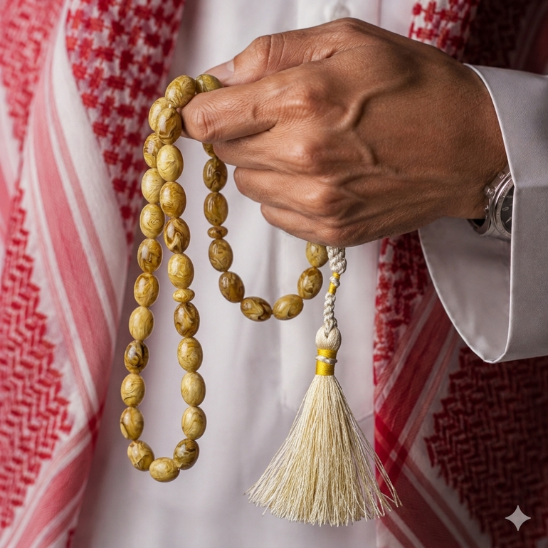 مسباح معجون كهرمان فواح كريمي معرق كركوشة ابيض ذهبي شعر تفصال