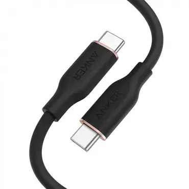 انكر-كيبل شاحن باورلاين فلو الجيل الثالث من USB-C إلى USB-C بطول 0.9 م - أسود