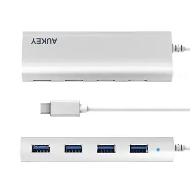 Aukey USB-C to 4-Port USB Hub - Silver