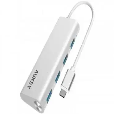 Aukey USB-C to 4-Port USB Hub - Silver